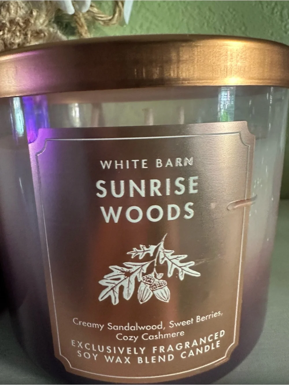 White Barn Purple Ombre Sunrise Woods 3-Wick Jar Candle Set x2